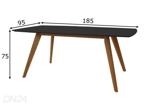 Обеденный стол Bess 185x95 cm размеры