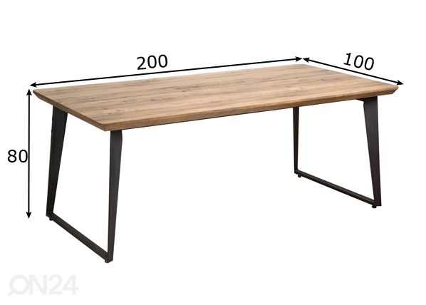 Обеденный стол Bono 200x100 cm размеры