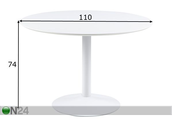 Обеденный стол Bostosn Ø 110 cm размеры
