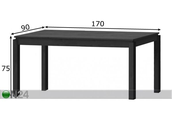Обеденный стол Caira 170x90 cm размеры