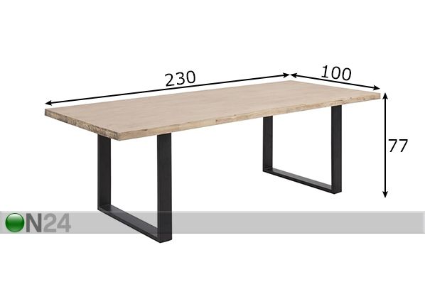 Обеденный стол Cannington 100x230 cm размеры