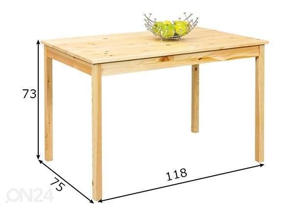 Обеденный стол Carrel 118x75 cm размеры