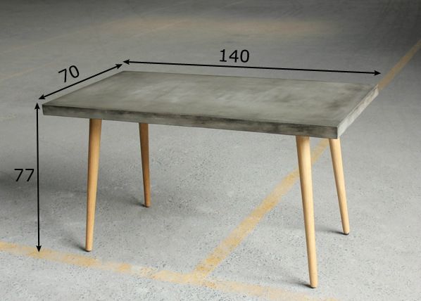 Обеденный стол Cement 140x70cm размеры