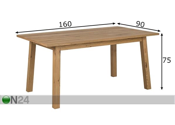 Обеденный стол Chara 160x90 cm размеры