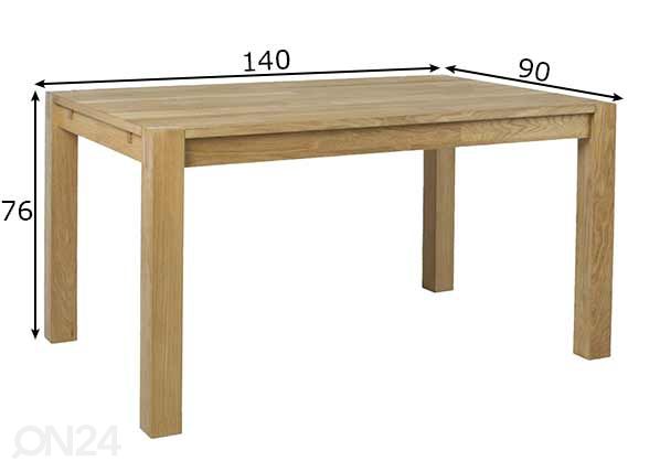 Обеденный стол Chicago New 90x140 см размеры