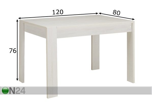 Обеденный стол Clemence 80x120 cm размеры
