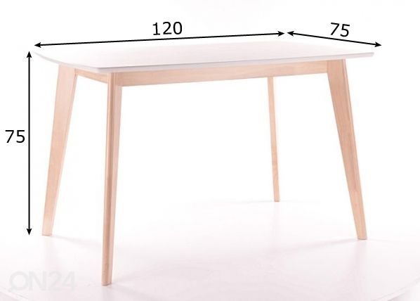 Обеденный стол Combo 75x120 cm размеры