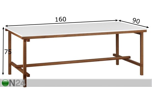 Обеденный стол Constructions 160x90 cm размеры