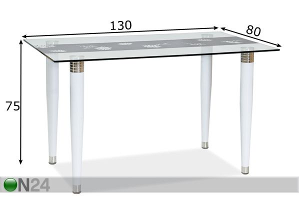 Обеденный стол Conti 80x130 cm размеры