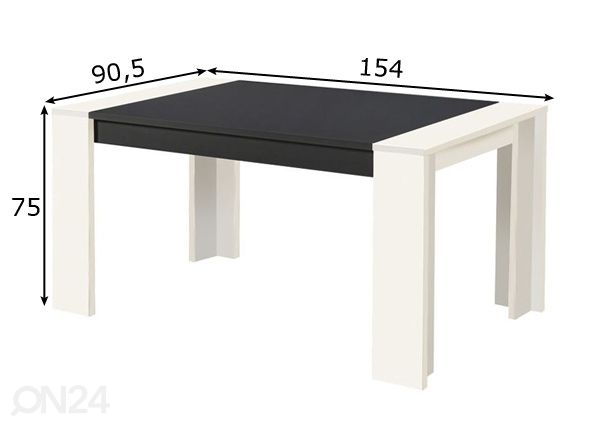 Обеденный стол Cremona 154x90 cm размеры
