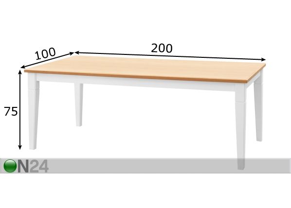 Обеденный стол Cristina 200x100 cm размеры