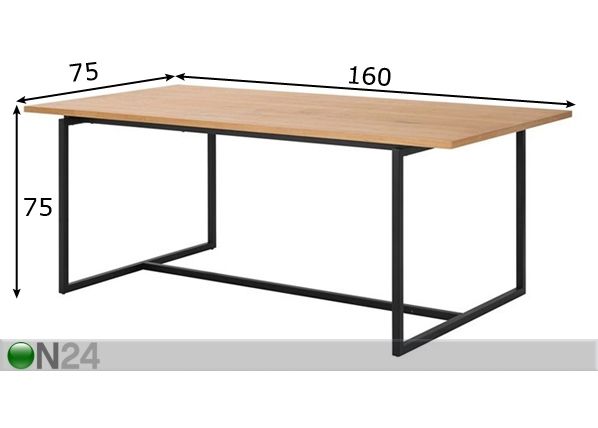 Обеденный стол Dalarna 160x75 cm размеры