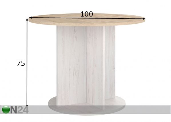 Обеденный стол Demon Ø 100 cm размеры