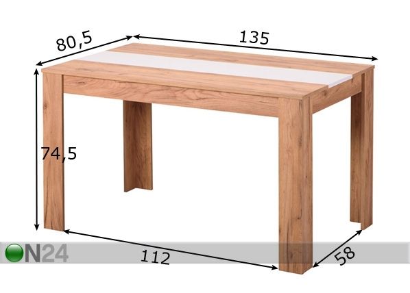 Обеденный стол Domus 80,5x135 cm размеры