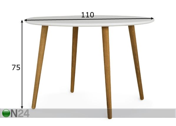 Обеденный стол Dot Ø 110 cm размеры