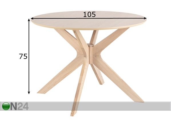 Обеденный стол Duncan Ø 105 cm размеры