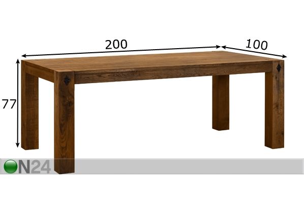 Обеденный стол Edward 200x100 cm размеры