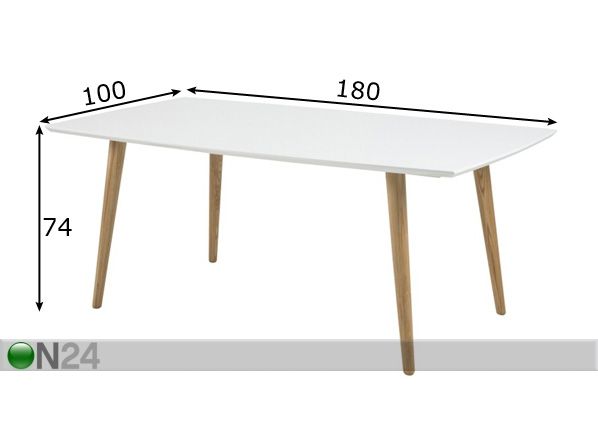 Обеденный стол Elise 100x180 cm размеры