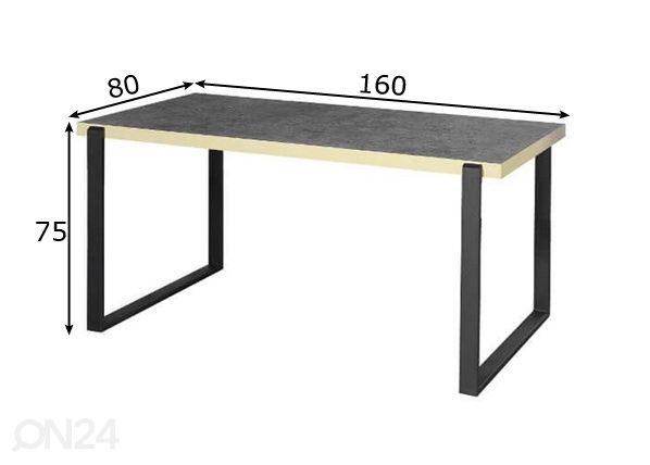 Обеденный стол Emilie 160x80 cm размеры