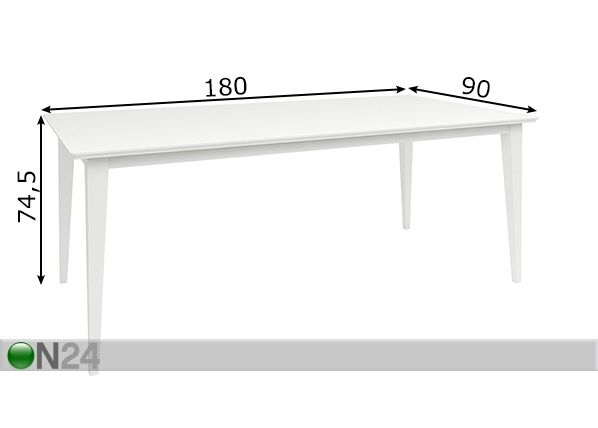 Обеденный стол Emma 180x90 cm размеры