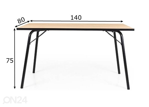 Обеденный стол Flow 140x80 cm размеры