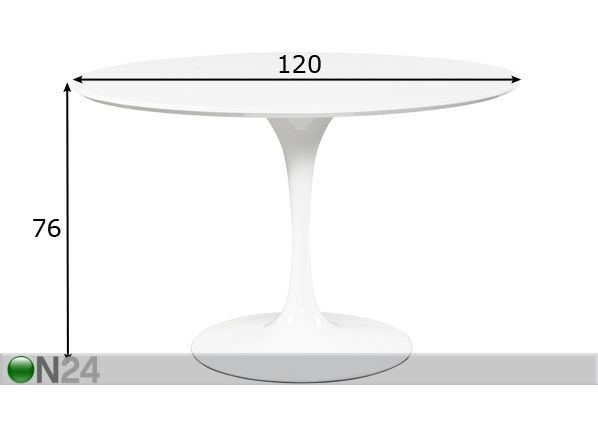 Обеденный стол Indix Ø 120 cm размеры