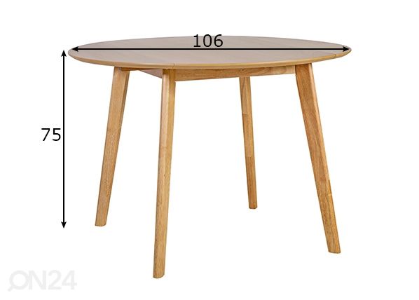 Обеденный стол Jaxton Ø 106 см размеры