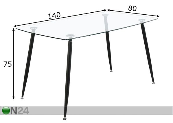 Обеденный стол Koo 140x80 cm размеры