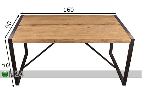 Обеденный стол Live Edge 160x90 cm размеры