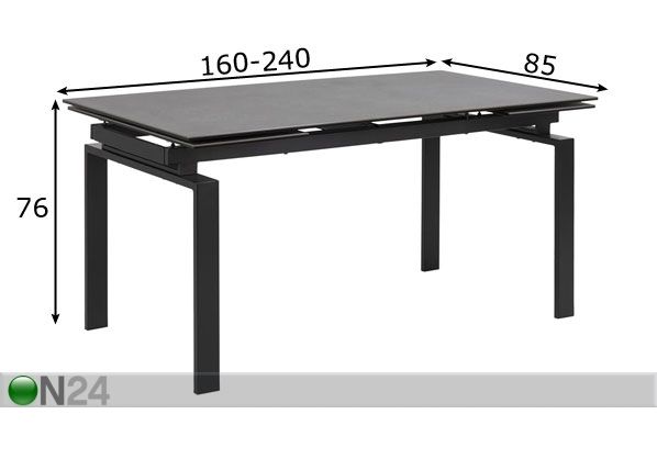 Обеденный стол Long 160-240x85 cm размеры