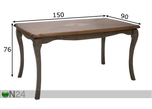 Обеденный стол Ludwig 90x150 cm размеры
