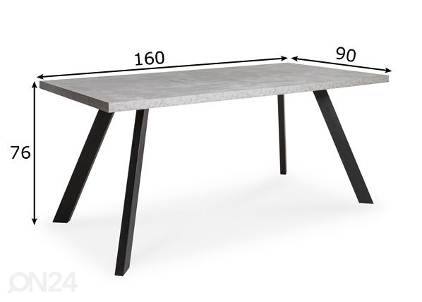Обеденный стол Marburg 160x90 cm размеры