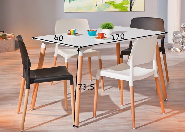 Обеденный стол Marten 120x80 cm размеры