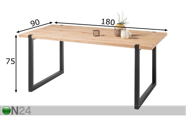 Обеденный стол Melvin 180x90 cm размеры