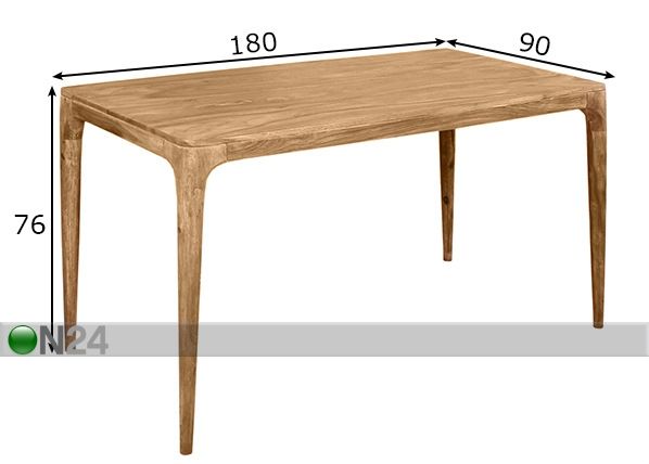 Обеденный стол Mid Century 180x90 cm размеры