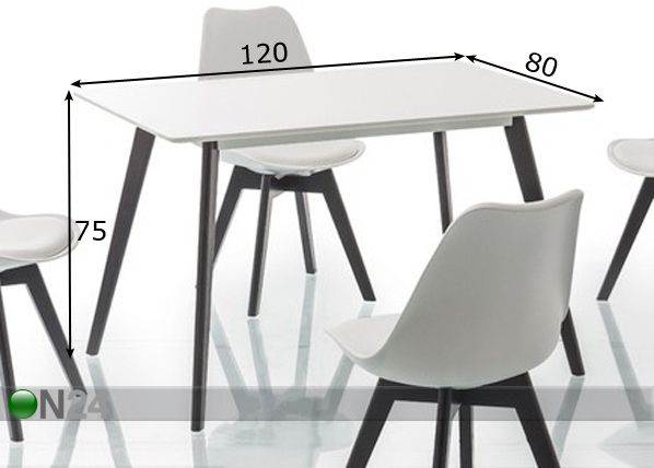 Обеденный стол Milan 120x80 cm размеры