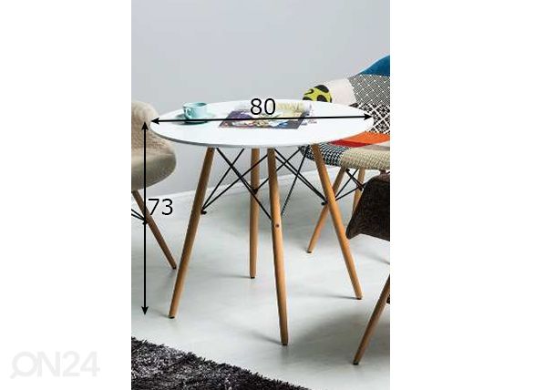 Обеденный стол Mono Ø 80 cm размеры