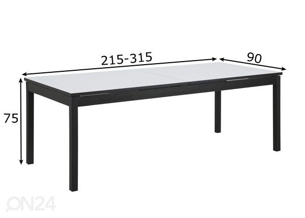 Обеденный стол Mosel 215-315x90 cm размеры