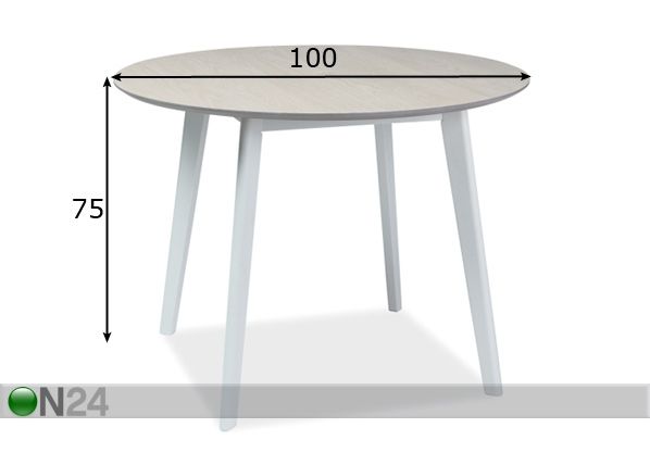 Обеденный стол Mosso II Ø 100 cm размеры