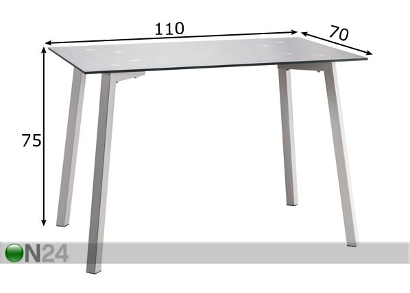 Обеденный стол New Luna 70x110 cm размеры