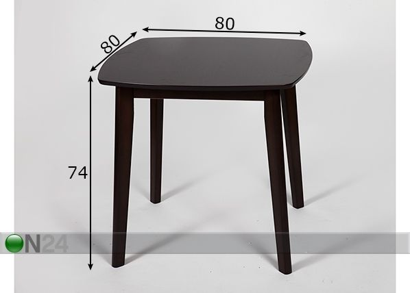 Обеденный стол Novara 80x80 cm размеры