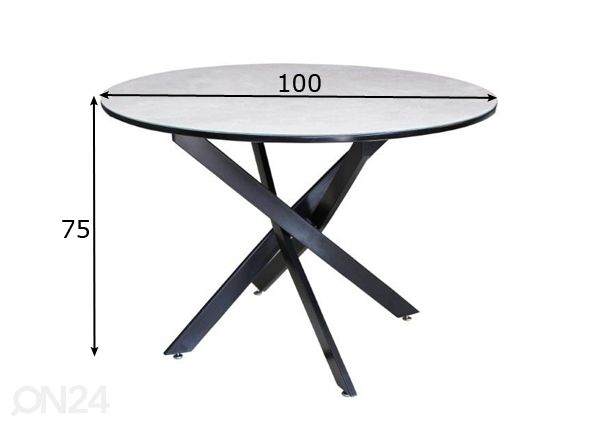 Обеденный стол Onyx Ø 100 cm размеры