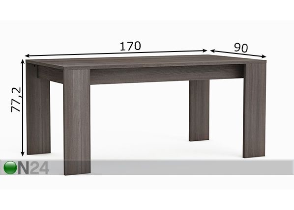 Обеденный стол Origin 90x170 cm размеры