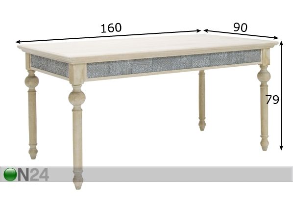 Обеденный стол Ornament 90x160 cm размеры