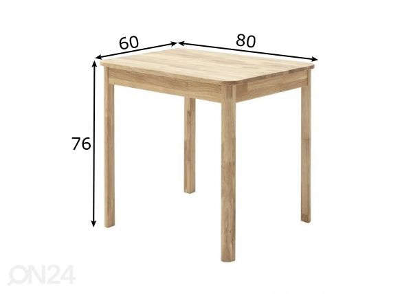 Обеденный стол Oskar 60x80 cm размеры