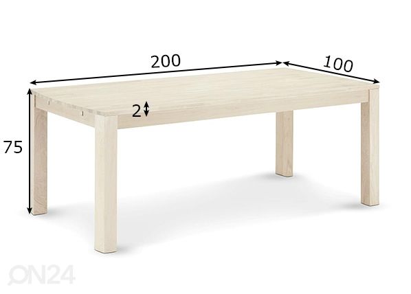 Обеденный стол Paris 200x100 cm размеры