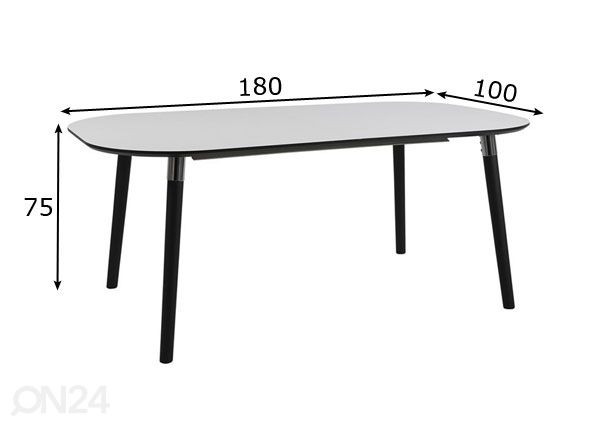 Обеденный стол Pippolo 180x100 cm размеры