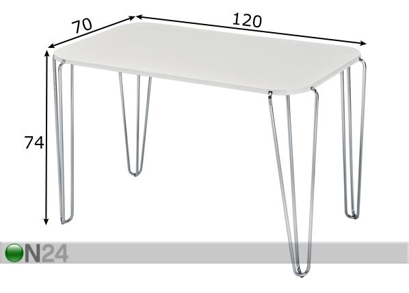 Обеденный стол Plazio 120x70 cm размеры