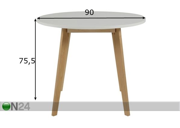Обеденный стол Raven Ø 90 cm размеры