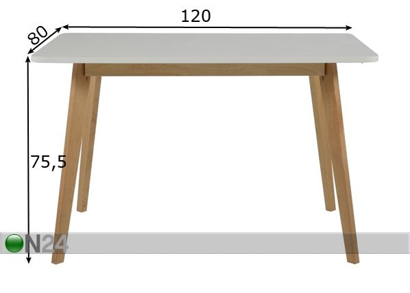 Обеденный стол Raven 120x80 cm размеры